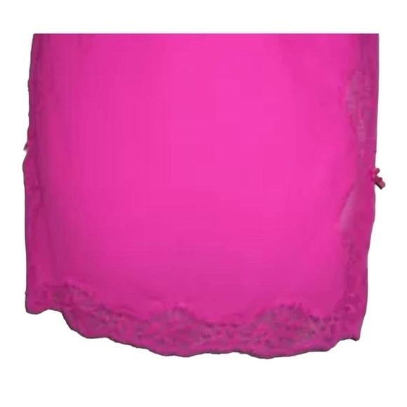 Victorias Secret Lingerie Pink Bows Lace Nightie Sexy Barbie Coquette Pinup Slip - Picture 6 of 10